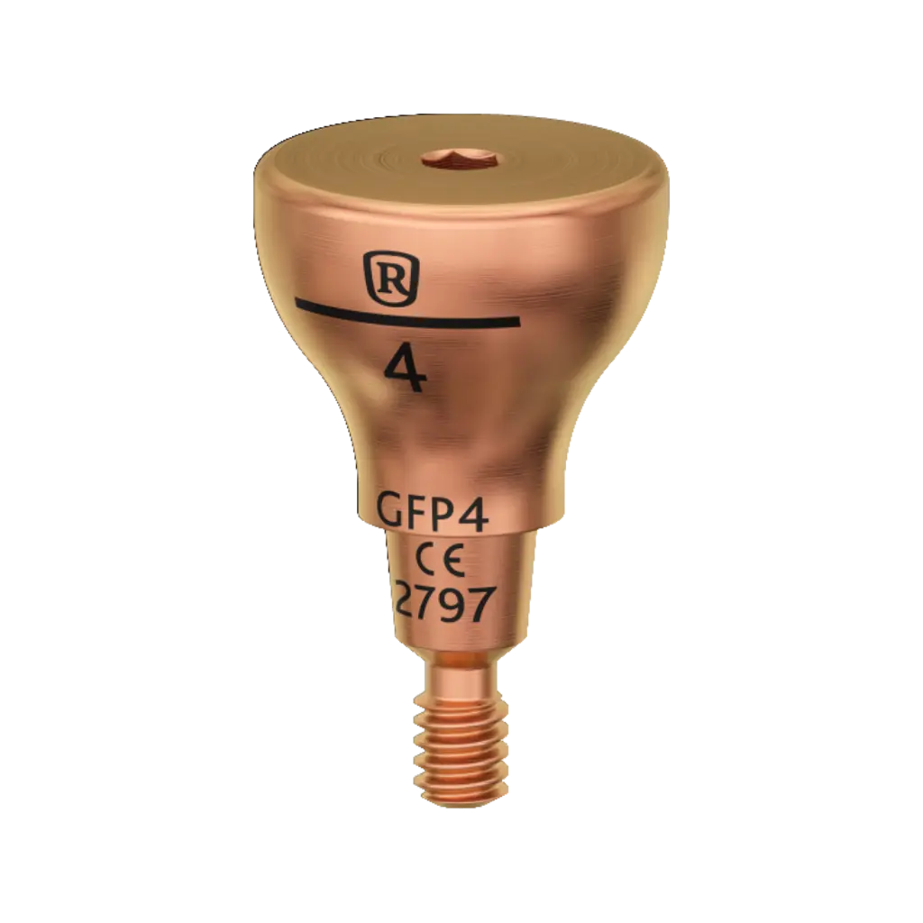 Healing abutment, one-piece, 4 mm, R.